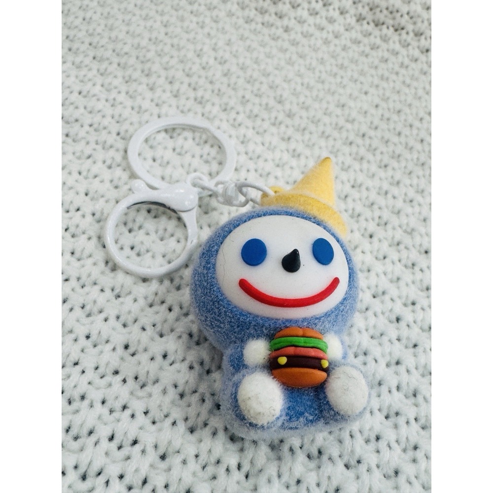 Jack in the Box Icy Jibbi Blue Flocked Bag Charm Keychain 75th Anniversary
